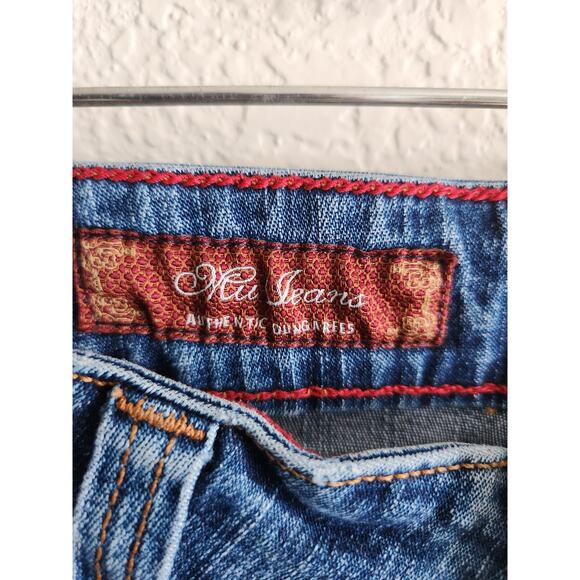 Y2k Mu Jeans Authentic Dungarees Med Wash Straight Leg Denim Jeans 10 - Picture 3 of 10